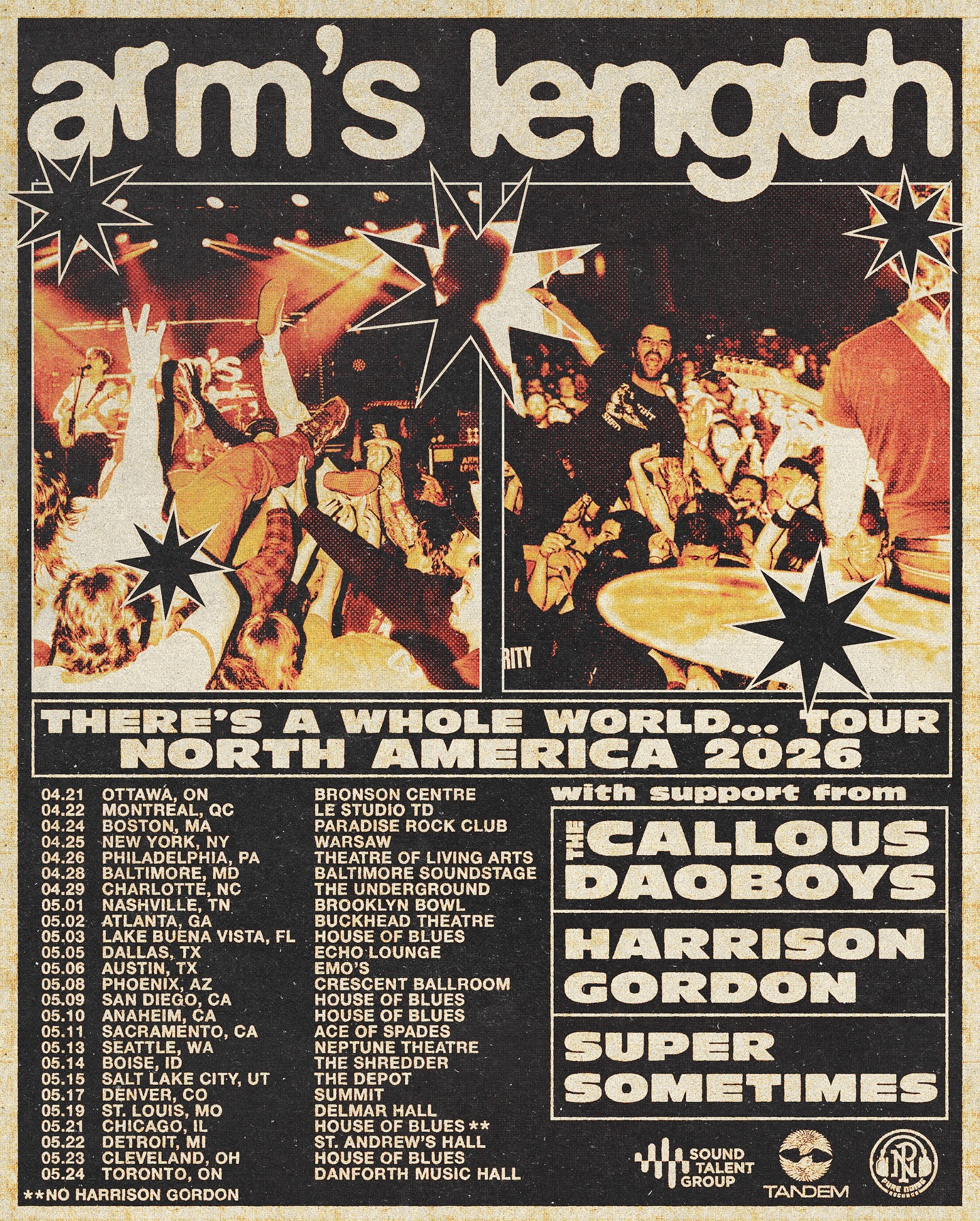 The Callous Daoboys There's A Whole World... Tour Poster 2026